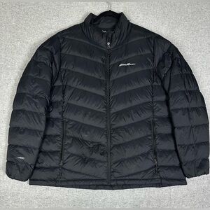 Eddie Bauer Jacket Womens‎ 2XL Black Packable Down Puffer EB650 Zip Lightweight